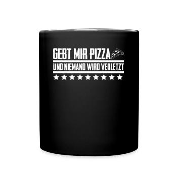 Pizza Pizzaria Pizzarezept Pizzabäcker - Tasse einfarbig - Schwarz - Vorne