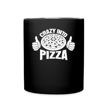 Pizza Baker Crazy into Pizza Pizzaria - Full Colour Mug - black - Front