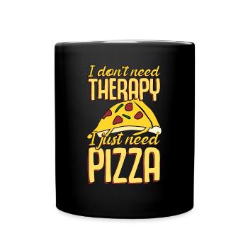 Pizza Pizza Baker funny Pizzaria - Full Colour Mug - black - Front