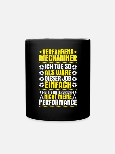 Verfahrensmechaniker Verfahrensmechanikerin - Tasse einfarbig - Schwarz