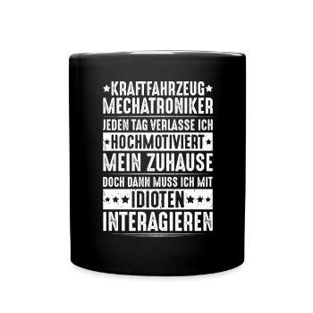 KFZ-Mechatroniker Car Mechanic Auto Mechanic - Tasse einfarbig - Schwarz - Vorne
