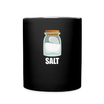 Salt Gewürz Geschmack Essen Kochen - Tasse einfarbig - Schwarz - Vorne