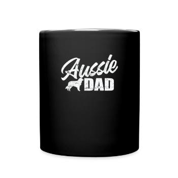 Aussie Dad Australian Shepherd Dog Pet - Full Colour Mug - black - Front