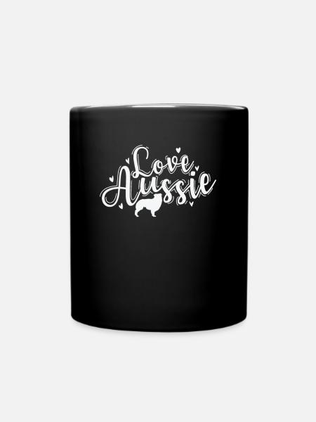 Love Aussie Australian Shepherd Hund - Tasse einfarbig - Schwarz