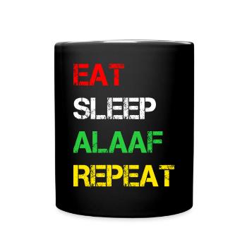 Eat Sleep Alaaf Repeat | Karneval Köln Feiern - Tasse einfarbig - Schwarz - Vorne