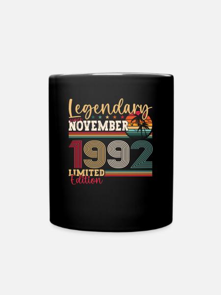 Legende November 1992 30. Geburtstag Geschenk Fun - Tasse einfarbig - Schwarz