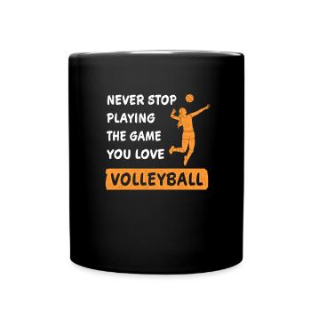 Volleyball Dicton Ne jamais arrêter de jouer au jeu - Mug uni - noir - Devant