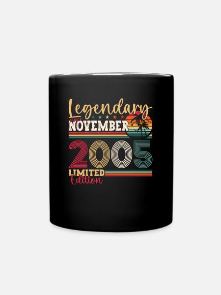 Légende Novembre 2005 17e anniversaire Cadeau Fun - Mug uni - noir
