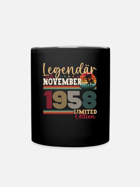 Legende November 1958 64. Geburtstag Geschenk Fun - Tasse einfarbig - Schwarz