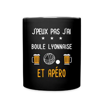 je peux pas j'ai boule lyonnaise apéro - Mug uni - noir - Devant