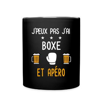 je peux pas j'ai boxe gants apéro - Mug uni - noir - Devant