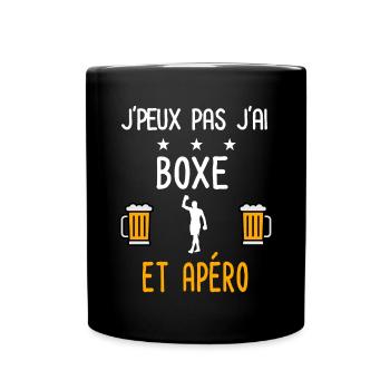 je peux pas j'ai boxe sport apéro - Mug uni - noir - Devant