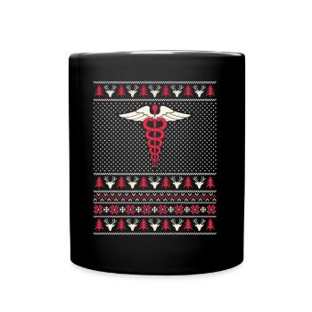 Infirmière Ugly Christmas - Mug uni - noir - Devant