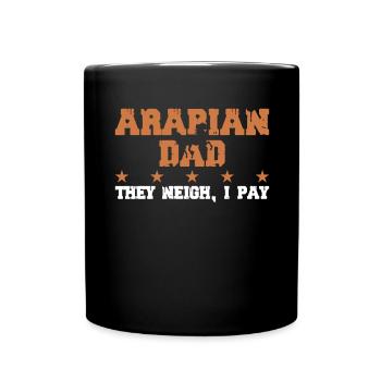 Pferdes Vater - Araber - Tasse einfarbig - Schwarz - Vorne
