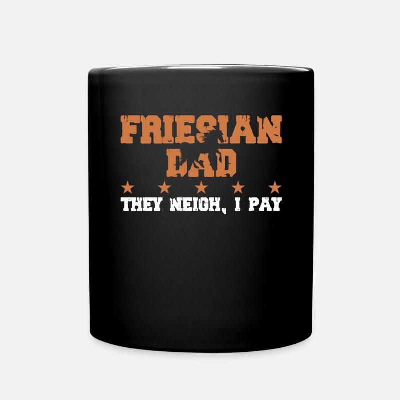 Pferdedad - Friesisch - Tasse einfarbig - Schwarz