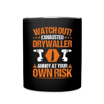 Drywall fitter Drywaller - Full Colour Mug - black - Front