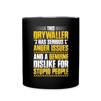 Installateur de cloisons sèches Drywaller - Mug uni - noir - Devant