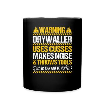 Installateur de cloisons sèches Drywaller - Mug uni - noir - Devant
