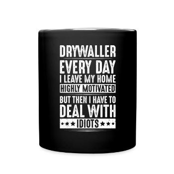 Installateur de cloisons sèches Drywaller - Mug uni - noir - Devant