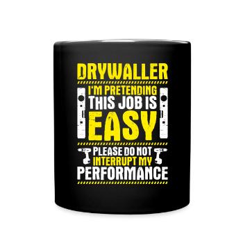 Installateur de cloisons sèches Drywaller - Mug uni - noir - Devant