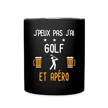 je peux pas j'ai golf swing apéro - Mug uni - noir - Devant