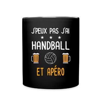 je peux pas j'ai handball apéro - Mug uni - noir - Devant