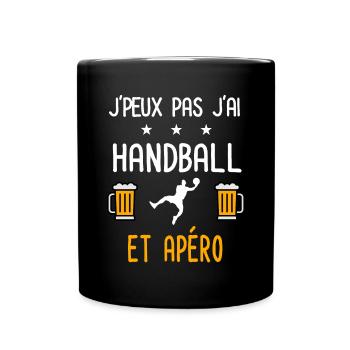 je peux pas j'ai handball sport apéro - Mug uni - noir - Devant
