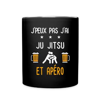 je peux pas j'ai ju jitsu apéro - Mug uni - noir - Devant