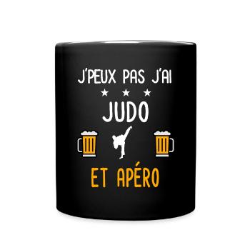 je peux pas j'ai judo apéro - Mug uni - noir - Devant