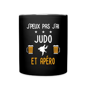 je peux pas j'ai judo judoka apéro - Mug uni - noir - Devant