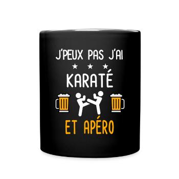 je peux pas j'ai karaté art martial apéro - Mug uni - noir - Devant
