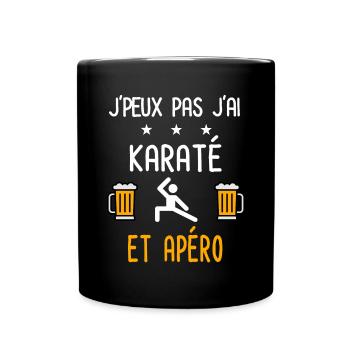 je peux pas j'ai karaté combat apéro - Mug uni - noir - Devant