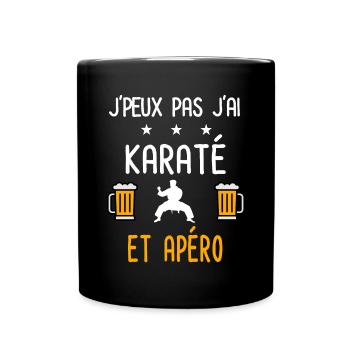 je peux pas j'ai karaté apéro - Mug uni - noir - Devant