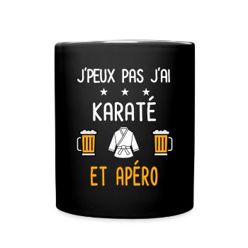 je peux pas j'ai karaté karategi apéro - Mug uni - noir - Devant