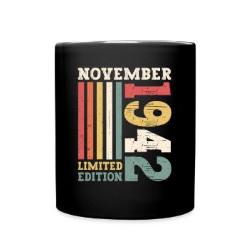 Cadeau original du 80e anniversaire de novembre 1942 - Mug uni - noir - Devant