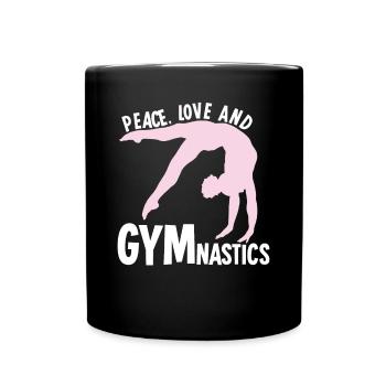 Turnen Gymnastik RSG Turnerin Turnsport - Tasse einfarbig - Schwarz - Vorne