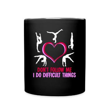 Turnen RSG Turnsport Gymnastik Turnerin - Tasse einfarbig - Schwarz - Vorne
