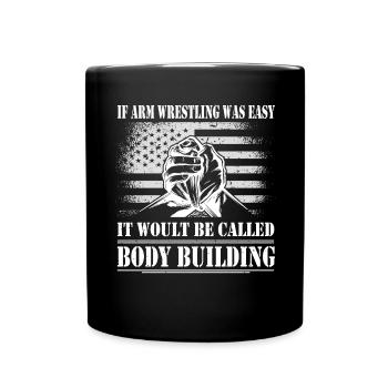 Armwrestler USA-Flaggen-Handdrücken - Tasse einfarbig - Schwarz - Vorne