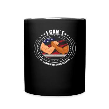 Armwrestler USA-Flaggen-Handdrücken - Tasse einfarbig - Schwarz - Vorne