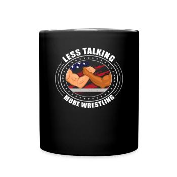 Armwrestler USA-Flaggen-Handdrücken - Tasse einfarbig - Schwarz - Vorne