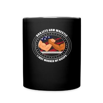 Armwrestler USA-Flaggen-Handdrücken - Tasse einfarbig - Schwarz - Vorne