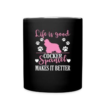 Life is good Cockerspaniel makes it better - Tasse einfarbig - Schwarz - Vorne
