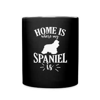 Home is where my Spaniel is Cockerspaniel Hund - Tasse einfarbig - Schwarz - Vorne