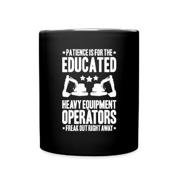 Baggerfahrer Baggerführer Heavy Equipment Operator - Tasse einfarbig - Schwarz - Vorne
