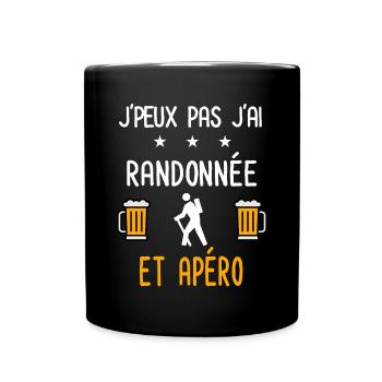 je peux pas j'ai randonnée apéro - Mug uni - noir - Devant