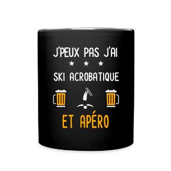 je peux pas j'ai ski acrobatique apéro - Mug uni - noir - Devant