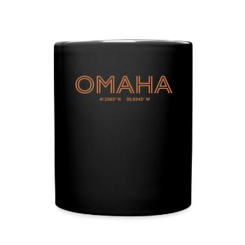 USA Stadt Koordinaten - Omaha - Tasse einfarbig - Schwarz - Vorne