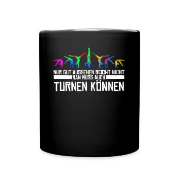 Turnen Turnerin Gymnastik - Tasse einfarbig - Schwarz - Vorne