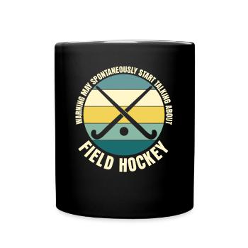 Field Hockey Retro Hockey Stick - Full Colour Mug - black - Front