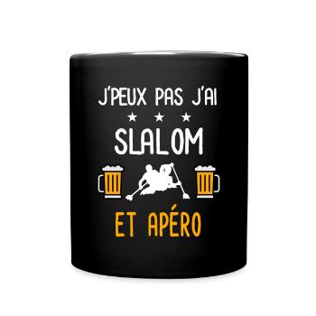 je peux pas j'ai slalom apéro - Mug uni - noir - Devant